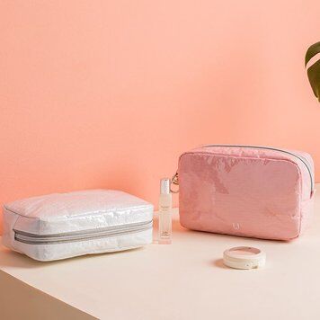 Дорожная косметичка Jordan Judy Trapezoidal bubble film cosmetic bag PT110 (Pink) - 2