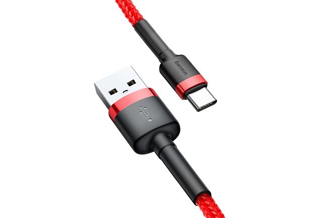 Кабель Baseus Cafule Cable USB For Type-C 3A 1M CATKLF-B09 (Red/Красный) - 7