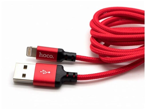 USB кабель HOCO X14 Times Speed Type-C, 2м, нейлон (черный/красный) - 3