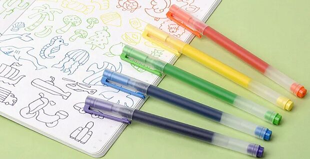Набор гелевых ручек MiJia Dural Color Pen 0.5mm (5 шт) BHR4831CN (Transparent) - 7