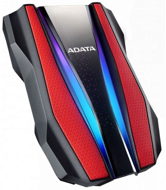 Внешний жесткий диск Portable HDD 2TB ADATA HD770G (Red), USB 3.2 Gen1, IP68, RGB lighting, 139x98x26mm, 270g - 2