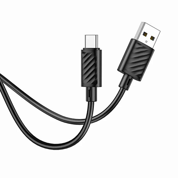 USB кабель HOCO X88 Gratified Type-C, 3А, 1м, PVC (черный) - 3