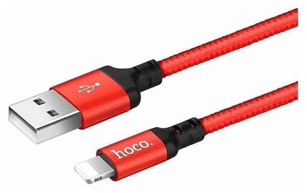 USB кабель HOCO X14 Times Speed Type-C, 2м, нейлон (черный/красный) - 4