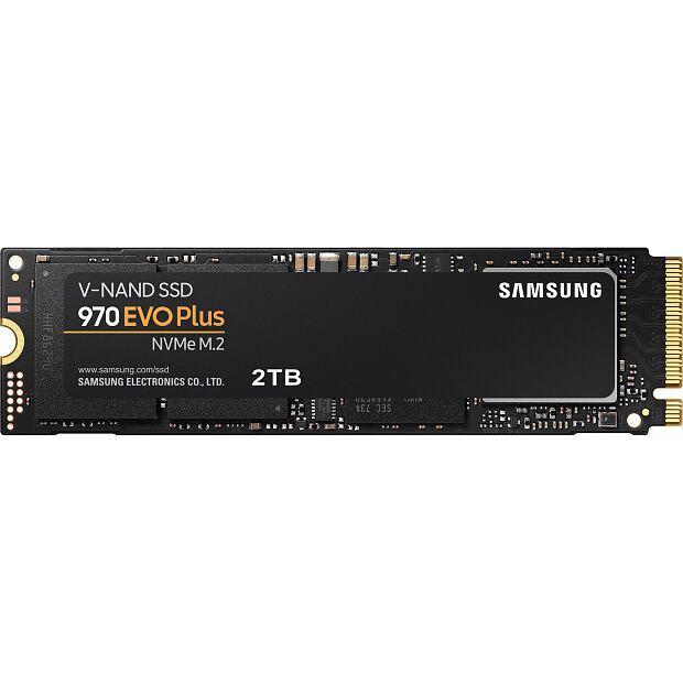 Твердотельные накопители Samsung SSD 970 EVO Plus, 2000GB, M.2(22x80mm), NVMe 1.3, PCIe 3.0 x4, 3-bit MLC, R/W 3500/3300MB/s, IOPs 620 000/560 000, D - 2