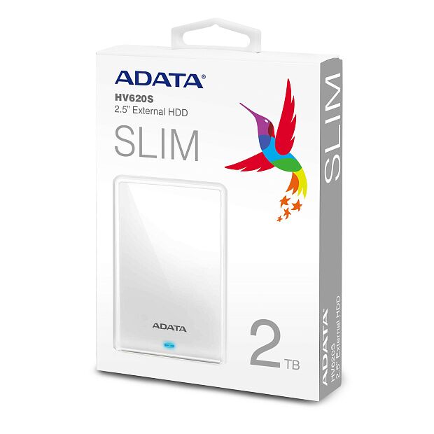 Внешний жесткий диск Portable HDD 2TB ADATA HV620S (White), USB 3.2 Gen1, 115x78x11.5mm, 152g - 1