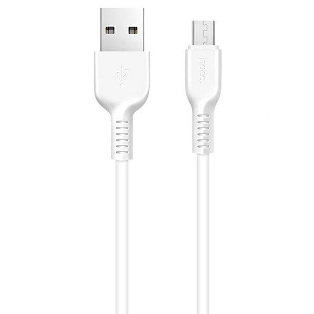 USB кабель HOCO X20 Flash MicroUSB, 2.4А, 1м, TPE (белый) - 1