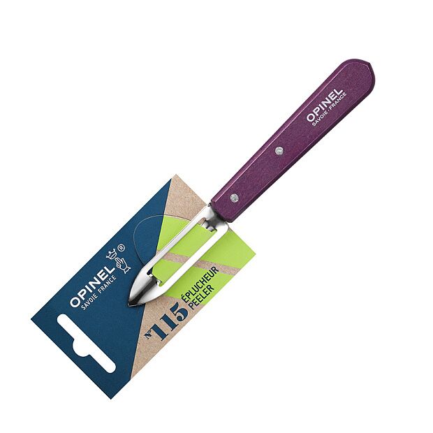 Нож для чистки овощей Opinel №115, деревянная рукоять, нержавеющая сталь, сливовый, блистер, 001929 - 1