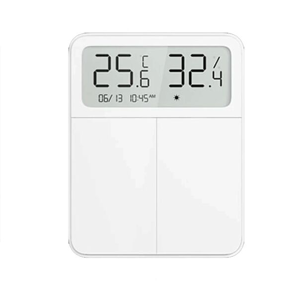 Умный выключатель с термометром Mijia Screen Display Switch (двухклавишный) (White) - 4