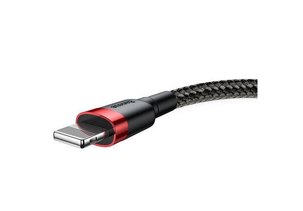 Кабель USB BASEUS Cafule, USB - Lightning, 1.5А, 2 м, красныйчерный - 2