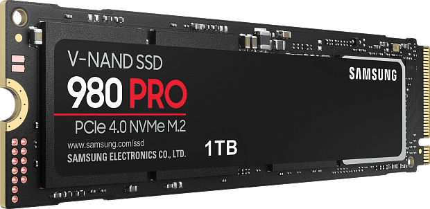 Твердотельные накопители Samsung SSD 980 PRO, 1000GB, M.2(22x80mm), NVMe 1.3c, PCIe 4.0 x4, 3-bit MLC, R/W 7000/5000MB/s, IOPs 1 000 000/1 000 000, D - 4