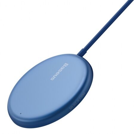 Беспроводное зарядное устройство BASEUS Simple Mini3 Magnetic Wireless Charger  Кабель Type-C, 2A, 15W, синий - 2