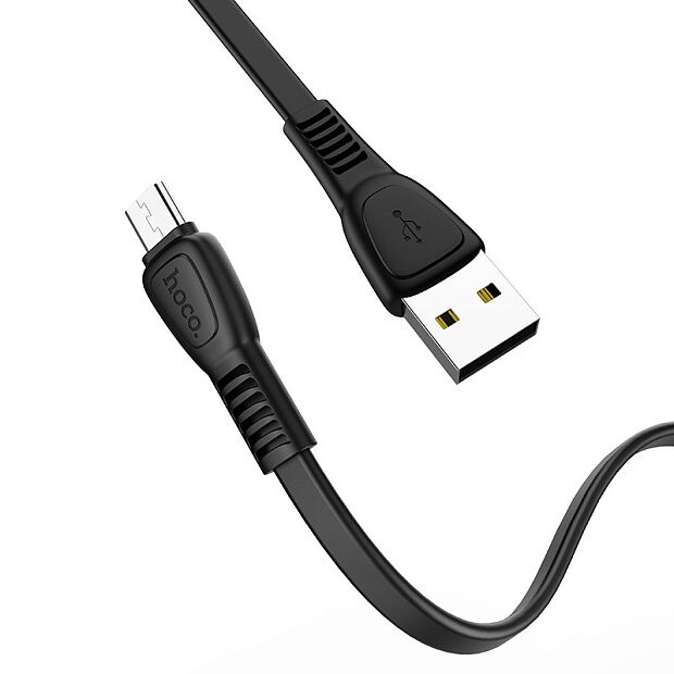 USB кабель HOCO X40 Noah MicroUSB, 2.4А, 1м, TPE (черный) - 1
