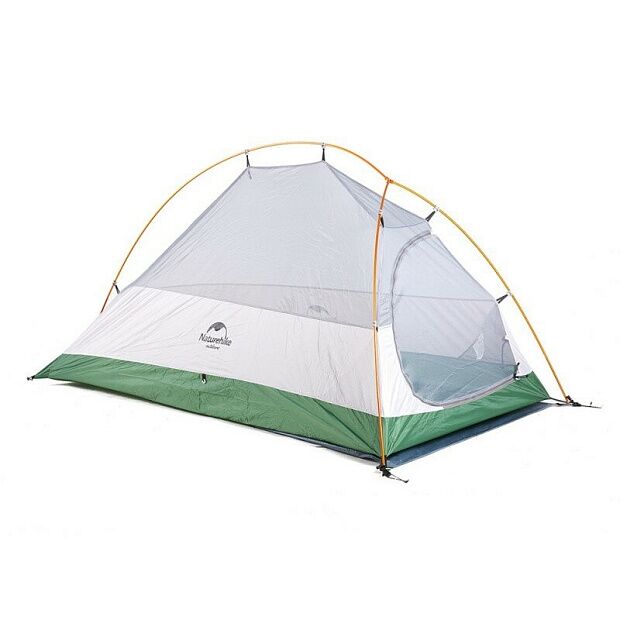 Палатка сверхлегкая Naturehike Сloud Up 1 Updated NH18T010-T, 210T  одноместная с ковриком, зеленая, 6927595730539 - 2