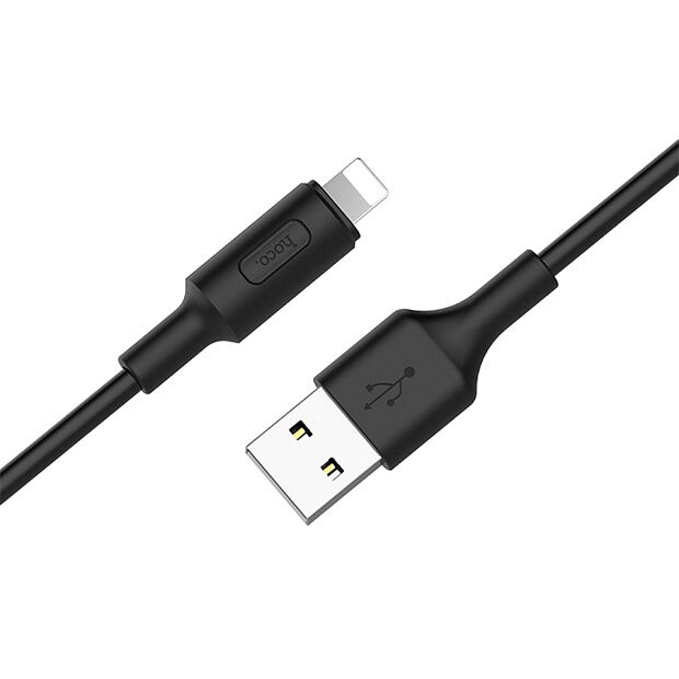 USB кабель HOCO X25 Soarer Lightning 8-pin, 1м, PVC (черный) - 4